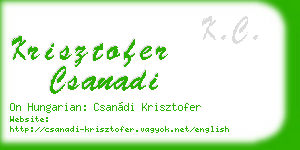 krisztofer csanadi business card