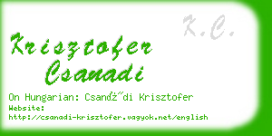 krisztofer csanadi business card